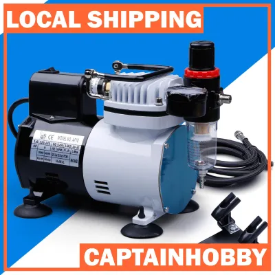 HSENG Pro AF182 Air Compressor Airbrush Kits W/ 1.5M Hose for Painting Gundam Gunpla and Scale Model
