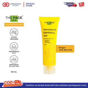 THE FACE Temulawak Exfoliating Gel 50 ml - BPOM ORI Peeling Gel Exfoliating AHA BHA PHA Deep Cleansing Mengangkat Sel Kulit Mati Wajah Kusam & Komedo Gentle Exfoliating Peeling Gel Anti Aging