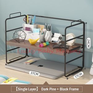 【DAILY ESSENTIAL】 Metal Frame Desktop Storage Shelf Single or Double Tier