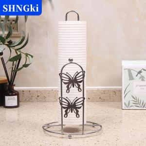 SHNGki Sắt mô giấy khăn chủ đứng hiện đại tối giản Countertop Dispenser cho nhà bếp bàn ăn thanh lịch màu đen bạc kết thúc