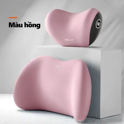 Gối Tựa Đầu Ô Tô AWESOME Cao Cấp Chất Liệu Cotton Satin Và Cao Su Non Memory Foam-gối tựa tựa đầu，gối tựa đầu ô tô，tựa đầu ô tô tựa lưng ghế ô tô (6 màu sắc)
