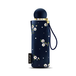 Olycat New Fashion Five Folding Umbrella Women Sunscreen Anti UPF50+ UV Black Coating Summer Sun Umbrellas Small Paraguas Girls Gift Protection Pocket Umbrella