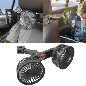TTLIFE r Seat Back Cooling Fan USB Charge Dual Head Fan 360 Degree Rotation Auto Headrest Ventilation Fan Neck Cooler Car Interior