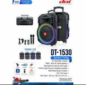 Portable Dat Dt1530 Speaker Aktif 15 Inch Wireless Bluetooth Dt 1530