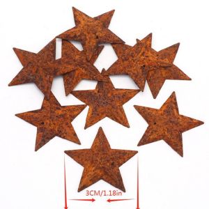 BETTERFORM 10PCS Rusty Đồ trang trí treo Giáng sinh Cây thông Noel Bell Star  loại Đồ trang trí treo Cổ điển Đạo cụ  ảnh Trang trí cây thông Noel Ngày Lễ Giáng Sinh