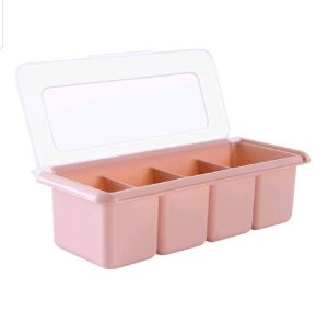 LMS  RAK CASE KOTAK TEMPAT PENYIMPANAN BUMBU DAPUR 4 SEKAT 4 IN 1