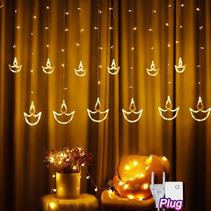 👍5M Deepavali lights 8modes LED Diwali lcicle Lights Curtain lamp outdoor Fairy String Lights deepavali decoration