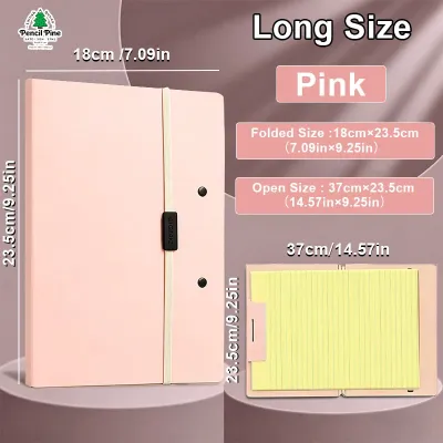 Foldable Clipboard Folder Long/A4 to A5 Portable Clip Board Paper Storage Clip Strap Design