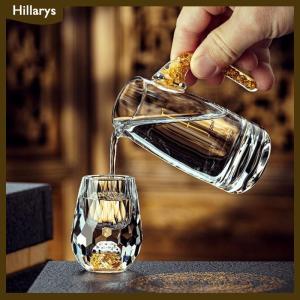 [Hillarys] Luxury Glass Vodka Glass Sake Shochu Glass Bar Liqueur Double Bottom Foil Glass Tea Cup High-end Gifts Hard Liquor