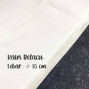 1 METER KAIN BLACU BELACU - PUTIH TEBAL RAPAT LEBAR +/- 95 CM