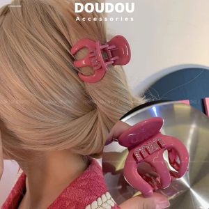 Kẹp tóc đuôi ngựa Doudou Cặp tóc nữ 5cm Kẹp càng cua màu hồng Kẹp tóc xinh phong cách Hàn Quốc ZJ127