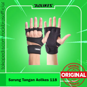 Sarung Tangan Aolikes 118 Hand Glove Half Finger Weightlifting Angkat Berat Fitness Gym Pelindung Kaos Tangan Sport Anti Slip