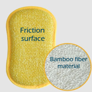 Double-Sided Bamboo Microfiber Dishwashing Sponge Extra Thick Kitchen Cleaning Tool 双面超细纤维洗碗海绵