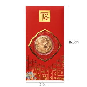 5PCS Creative Red Envelopes with Good Luck Coin Chinese Spring Festival Coin Art Collectibles 2026 New Year Gifts Year of The Horse Angpao