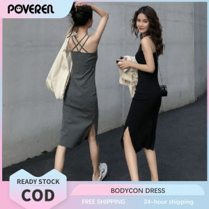 POVEREN Bodycon Long Dress Elegant Casual Dress