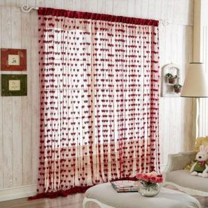 LITUILI New Arrivals String Door High Quality Heart Drapes Tassel Curtain Pattern Window