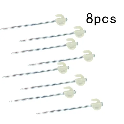 8pcs 20cm Fluorescent Tent Pegs Steel Screw / Drill Camping Tent Pegs Stakes Beach Sand Pegs
