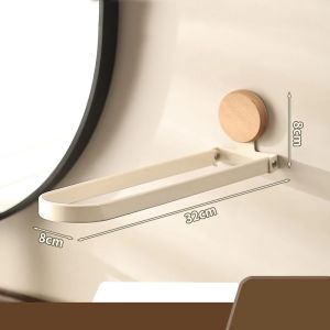 FFBH Punch Free Bathroom Towel Bar Foldable Wall Mounted Toilet Paper Holder Space Saving Towel Rack Bathroom Organizer Decor T4N8K