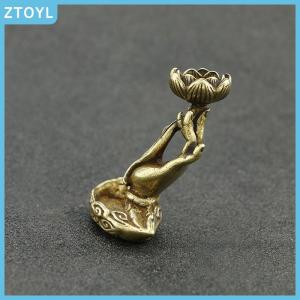 ZTOYL  Pure copper backflow incense Buddha hand lotus brass incense frame incense Zen tea ceremony table tea table furnishings