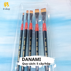 Cọ Vẽ Màu Nước Danami Series 948 Nhập Khẩu Hàn Quốc | Hộp 5 Cây 5 Kích Cỡ