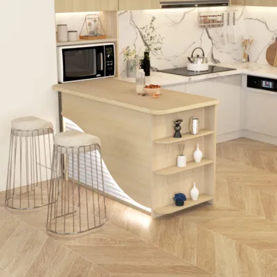 KIRANA Montreal - Meja Counter Kayu / Meja Kasir / Meja Console Foyer Credenza / Meja Island Pantry