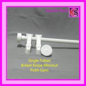 Breket Eropa Besi REL Gorden JENDELA Single Rollet Fullset Minimut Batang Garis Minimalis