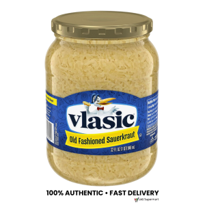 Vlasic Old Fashioned Sauerkraut 946mL Tangy Crunchy Fermented Cabbage for Sandwiches and Sausages