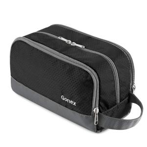 Gonex Travel Toiletry Bag Nylon Shaving Bag Toiletry Organizer Black