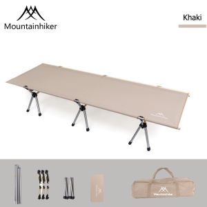 Mountainhiker Height Adjustable Camping Bed Foldable Crib Outdoor Mattress Tent Single 3KG Folding Bed Office Lunch Bed Aluminum Hiking Camping Bed