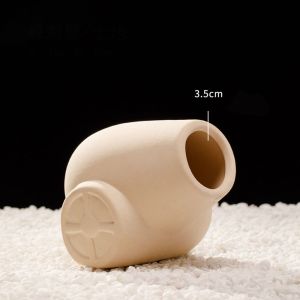 OUTOPEN Ceramic Aquarium Shrimp Hideaway Multi-style Decorative Fish Hiding Shelter Shrimp Nest Multifunctional Breeding House Cave Landscaping