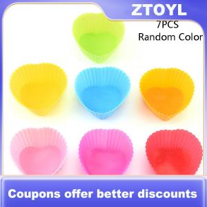 【ZTOYL】 7pcs lot Silicone Cake Cup Round Shaped Muffin Cupcake Baking Molds Home Kitchen Cooking Supplies Cake Decorating Tools