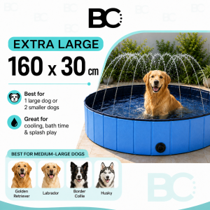 Balance.co Foldable Sprinkler Pet Pool for Dogs Non-Slip Cooling Bath Splash Pool