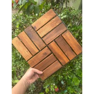 [Freeship MAX] Combo 50 ván sàn gỗ ngoài trời lót ban công kích thước 30x30x2.5 cm sân vườn spa hồ bơi - Tấm ván sàn gỗ vỉ nhựa gỗ dày chuẩn xuất khẩu trang trí & chống trơn trượt chống nóng ban công - bể bơi - sân vườn