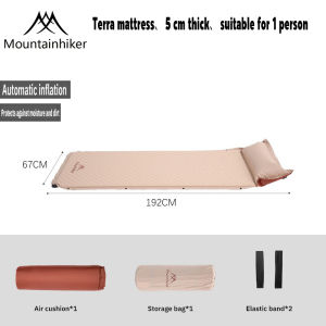 MOUNTAINHIKER 5 cm camping self-inflating mattress tilam angin extra thick memory foam single/double waterproof pad camping mattress
