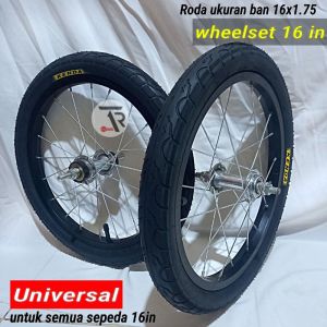Roda sepeda 16x1.75 kenda sepasang lengkap / roda sepeda 16 x 1.75 KENDA untuk sepeda anak & dewasa siap pakai depan belakang