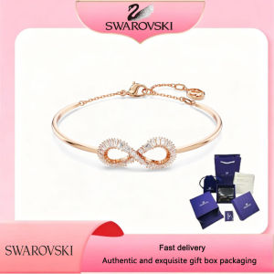 【Official Store】SWAROVSKI New Rose gold white diamond Hyperbola Infinity bangle The best gifts for your girlfriend or best friend on Valentines Day or birthday