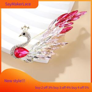 READY STOCK✨ Fashion Animal Rhinestone Crystal Peacock Brooches For Women Clothing Coat Jewelry Accessries Gifts
