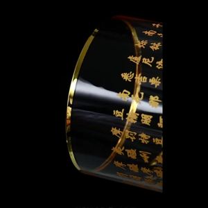 LZD  Creative Crystal Glass Water Cup Large Capacity Golden Edge Transparent Cup Buddhist Heart Sutra Water Supply   Office Green-Tea Cup