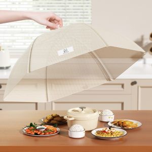 HELUVK Foldable Food Cover Mesh Washable Dining Table Cover  Dust Proof Dish Cover Home Kitchen