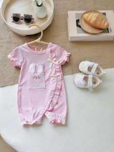 Jumpsuit 3-11kg Hi.Bé body đùi thỏ đính nơ cho bé gái chất tăm mát LT103