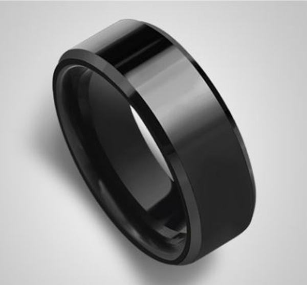 Nhẫn nam inox đen trơn đơn giản cá tính