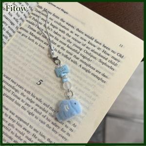 Fitow Cute Cartoon Flocking Small Fish Bead Pendant Keychain Kawaii Beaded Mobile Phone Chain Ornament Decoration Accessories Gifts