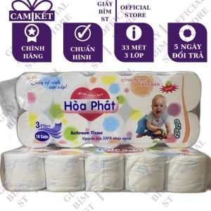 Giấy Vệ Sinh Hòa Phát Cá 3 Lớp 10 Cuộn  Cao Cấp Cho Quán Ăn Nhà Hàng - Không Lõi Có Lõi