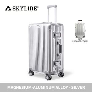 SKYLINE Anti-collision Suitcase All magnesium aluminum alloy Luggage Suitcase with hooks