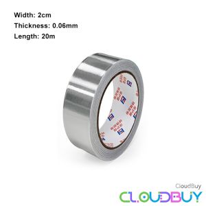 C.B.【Ready in Stock】 Aluminum foil tape HighTemperature Heat Shield Resistant Waterproof and Stain Resistant Length 20m