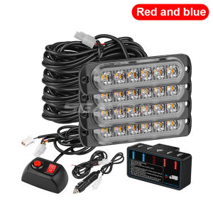 SEAMETAL Đèn Nhấp Nháy Cảnh Báo Xe Hơi 12V Đèn Nhấp Nháy Đánh Dấu Nguy Hiểm Khẩn Cấp Chống Va Chạm Đèn Lưới Tản Nhiệt Giữa Chống Nước