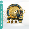 8pcs / Set Teko Arab Aladin Gelas Anggur Emas Antik, Ornament set Gelas nampan. 
