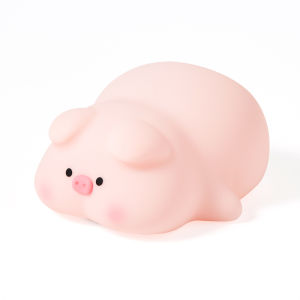 Cartoon LED cute pig night light touch sensor silicone mood night light USB charging night light childrens bedroom decoration gift for girlfriend