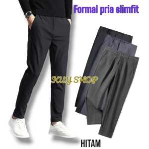 Celana Kantor Pria Dewasa Slimfit Kain Katun Panjang Hitam Murah Dasar Bahan Teflon Slim Fit Kerja Formal Laki Laki PROMO COD Bayar Di Tempat
