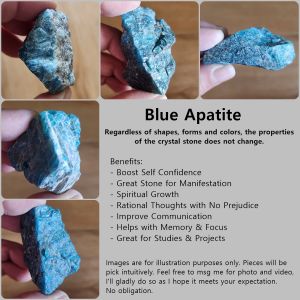 Blue Apatite Raw Natural Crystal Stone | Manifestation | Balance | Helps with Memory & Focus